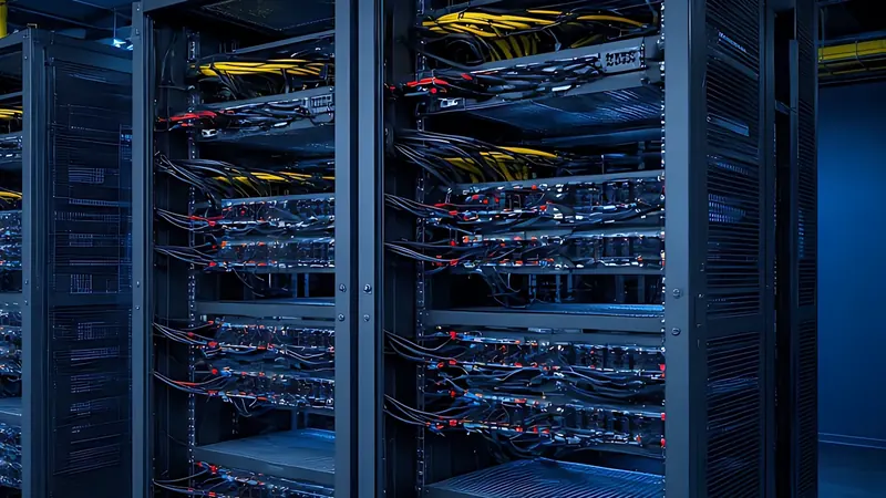 Carrier racks with neatly dressed cabling