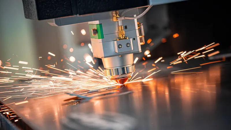 Laser cutter throwing sparks off sheet metal