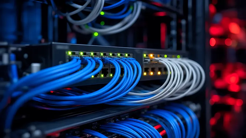 Network switch with neatly patched cables