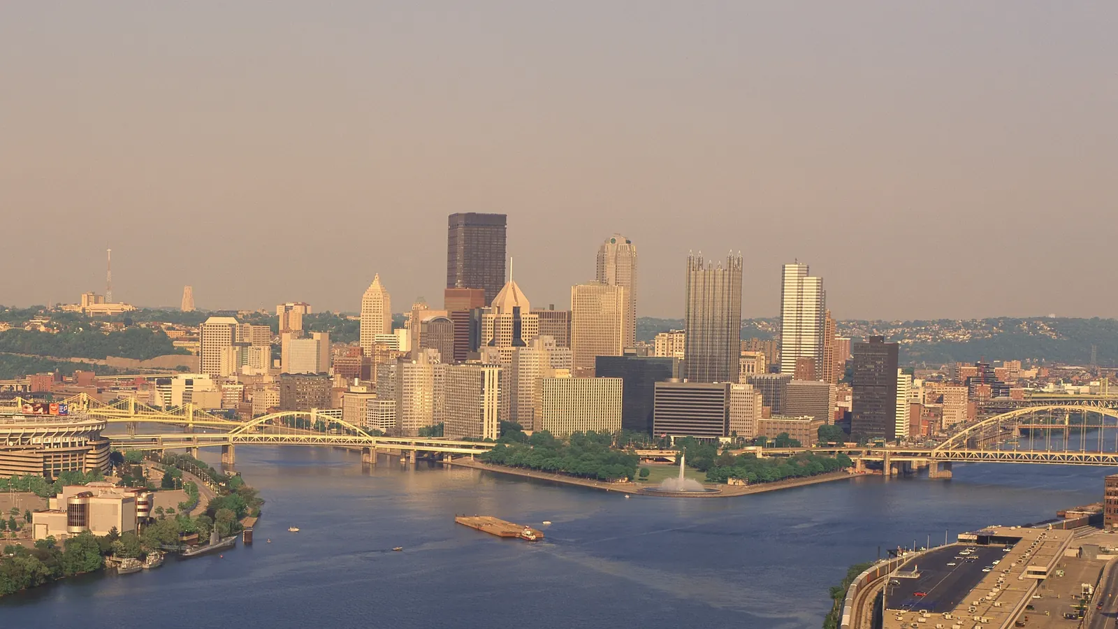 View of Downtown Pittsburgh across the rivers
