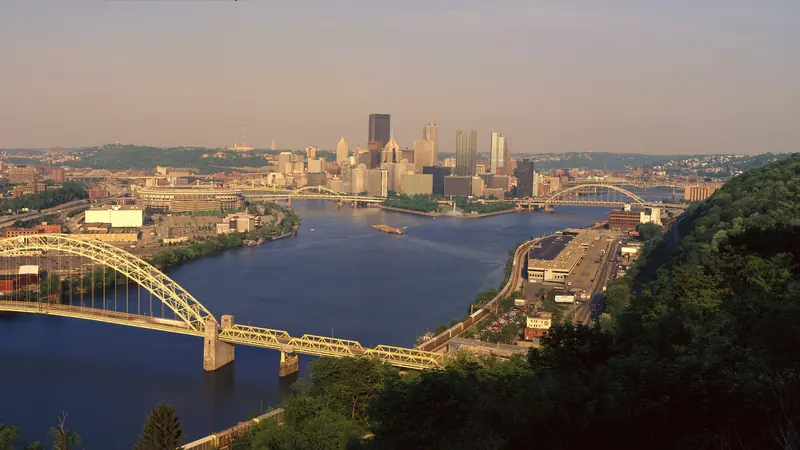 Downtown Pittsburgh and the West End Bridge