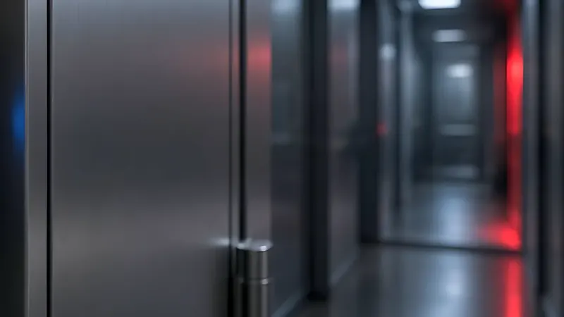 Secured corridor with access-controlled doors
