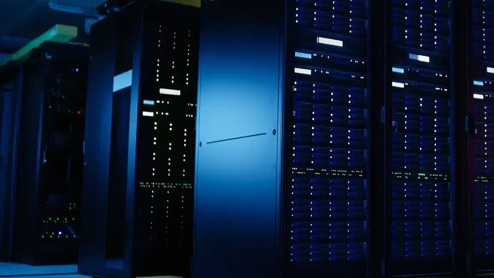 Front row of server racks