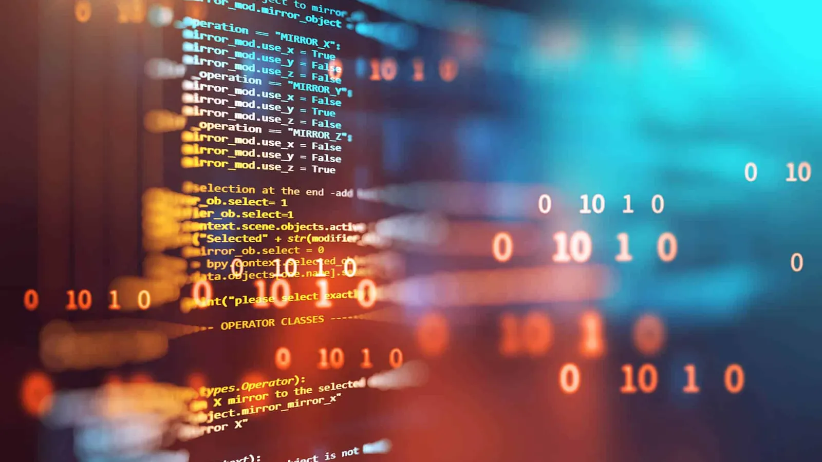 Lines of source code on a screen