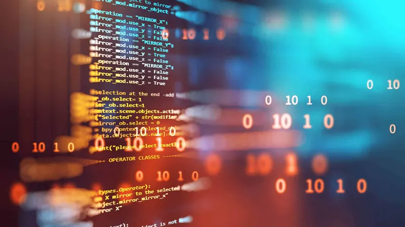 Lines of source code on a screen