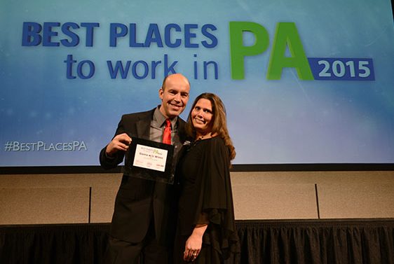 Bruce and Stacy Freshwater Accepting Best Places to Work in PA 2015