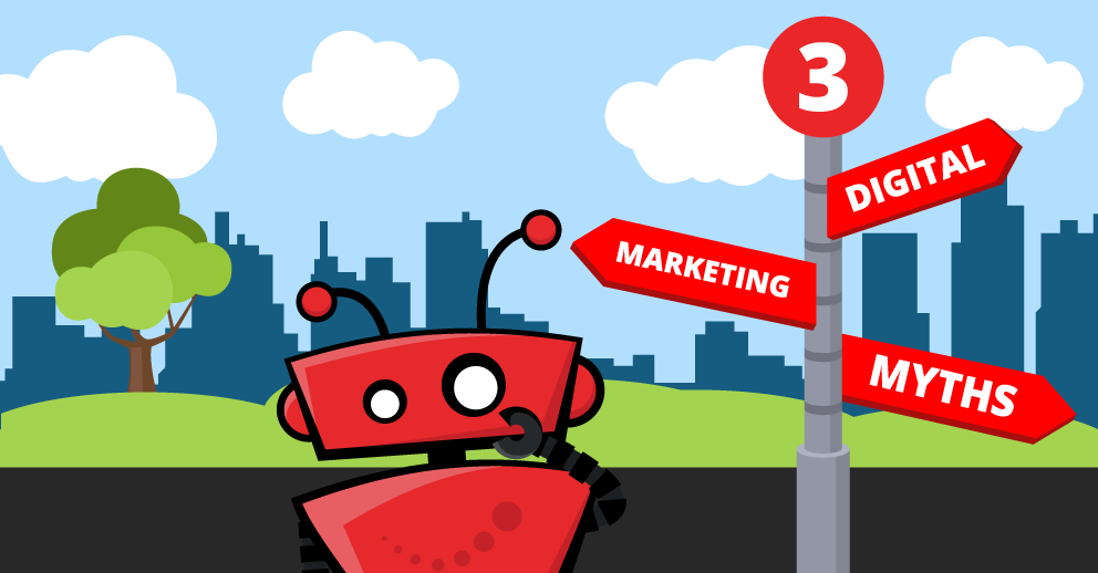 2 digital marketing myths blog graphic