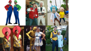 a collage of tech related halloween costumes