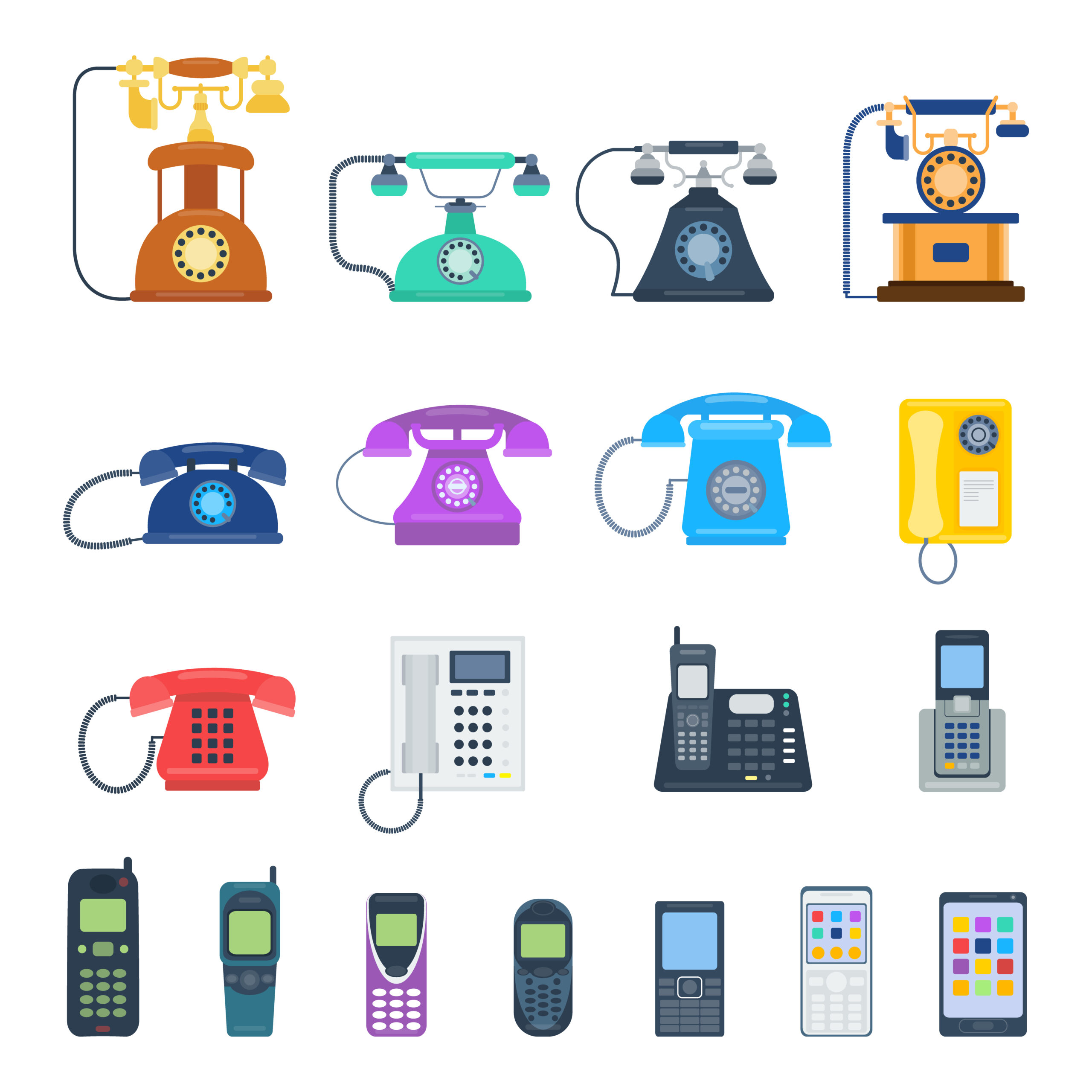 phone designs throughout time graphic
