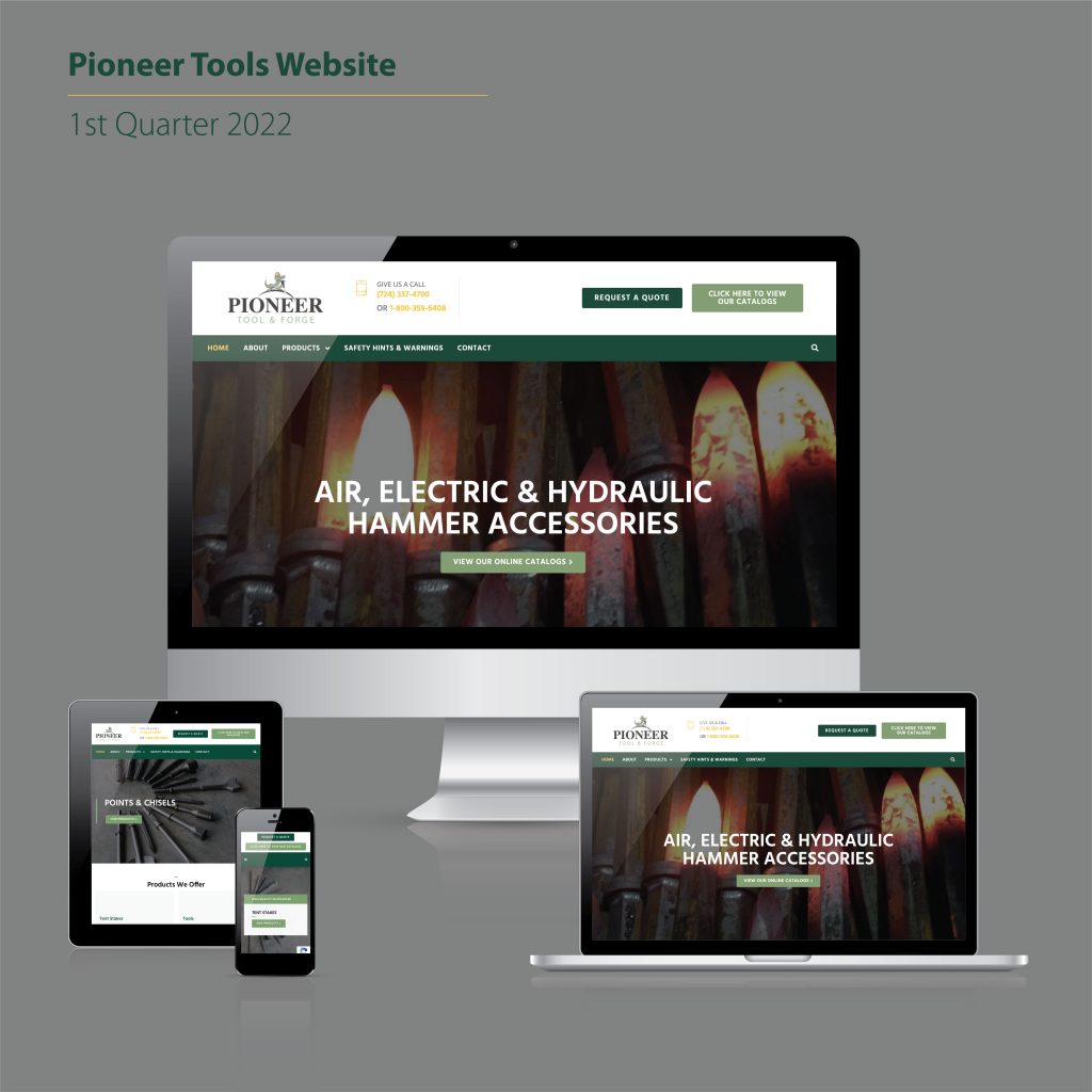 Pioneer Tools website design mockup | Marketing | Marketing Services | Pittsburgh Website Designer | Pittsburgh Web Designer | Website Design | Web Hosting Companies