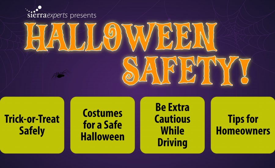 Halloween Safety image with 4 safety tips