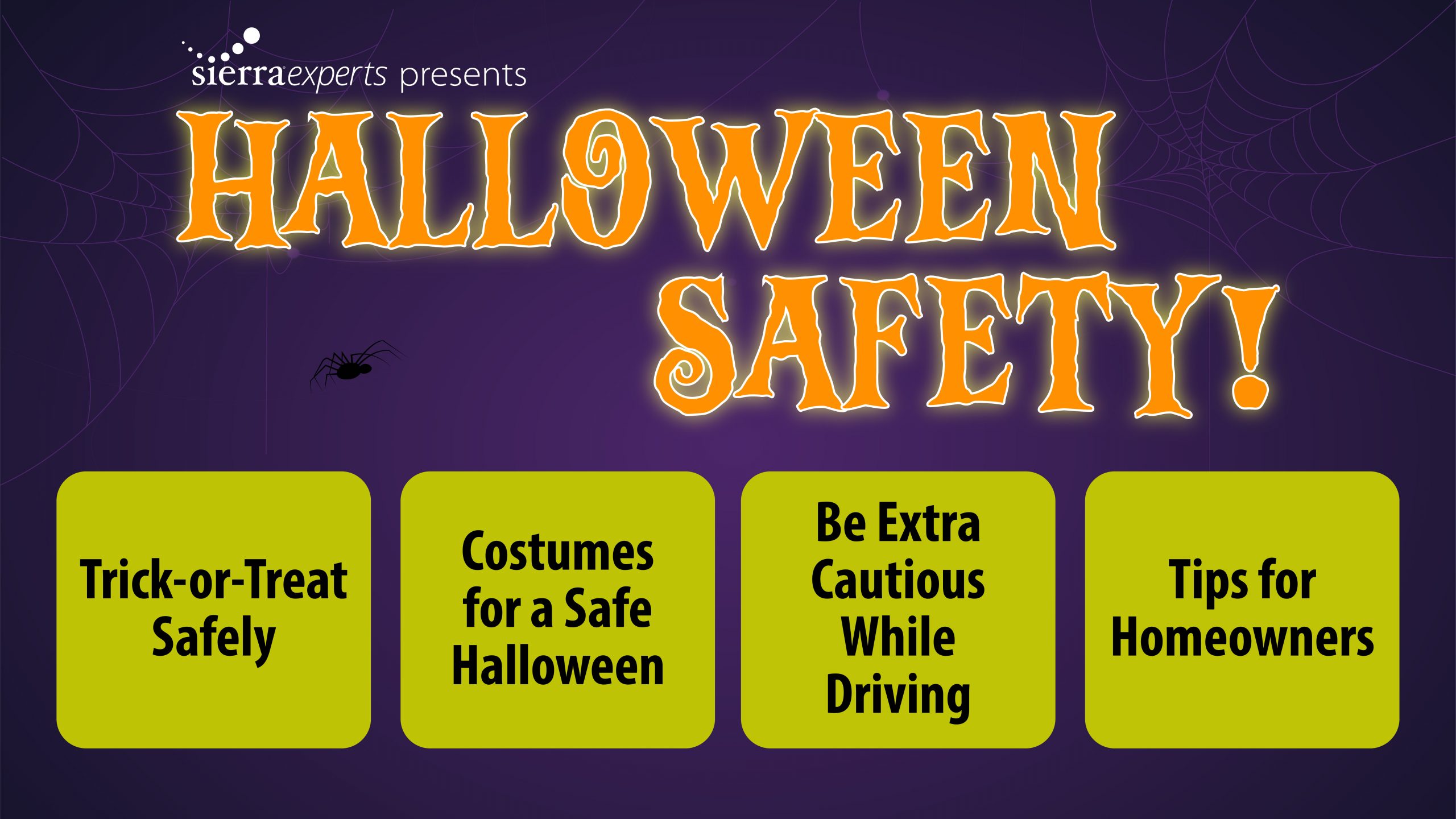 Halloween Safety image with 4 safety tips
