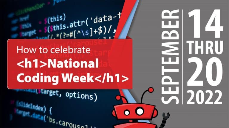 how to celebrate national coding week blog graphic