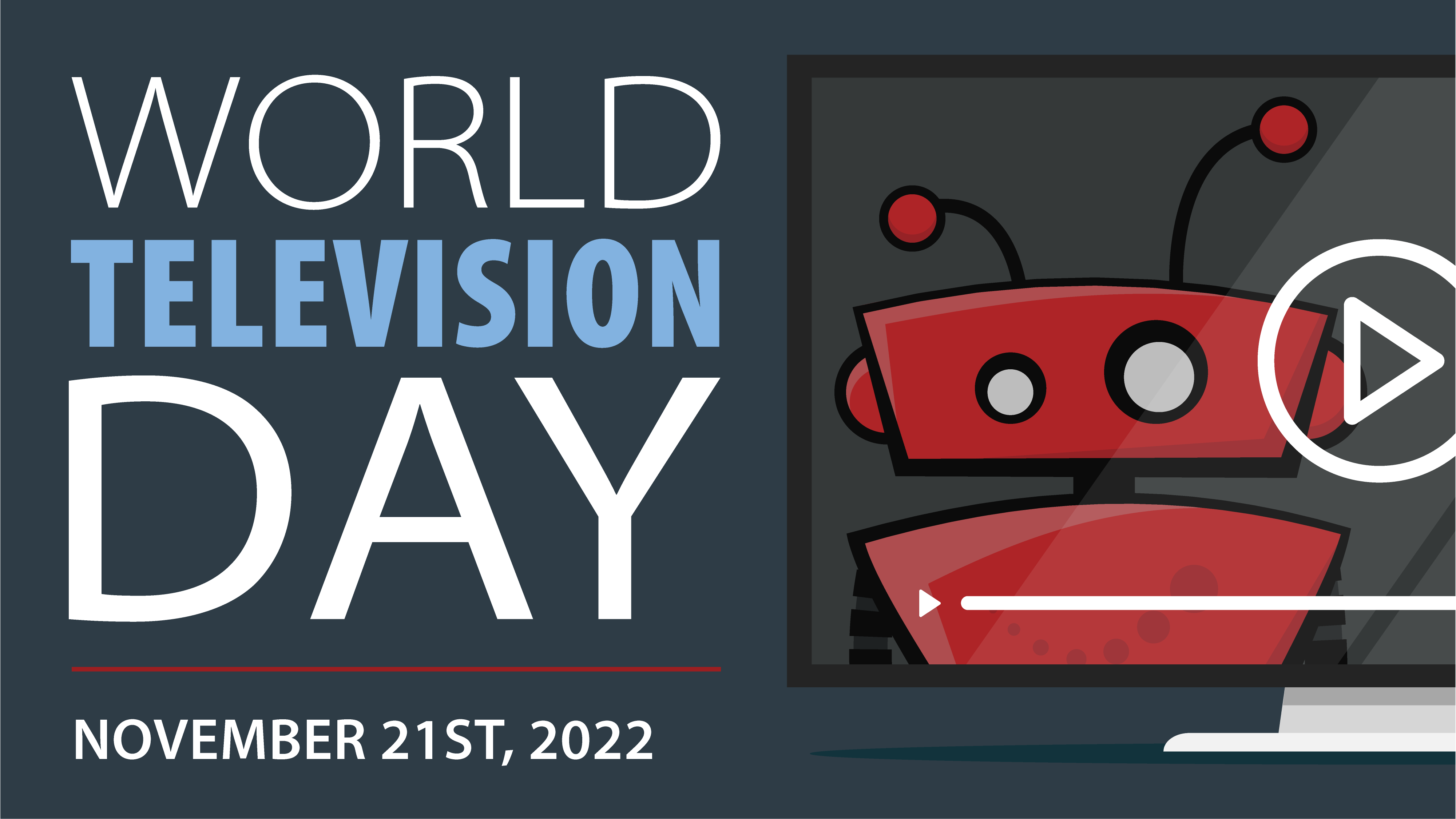 xBert robot inside a flat screen TV for World TV Day
