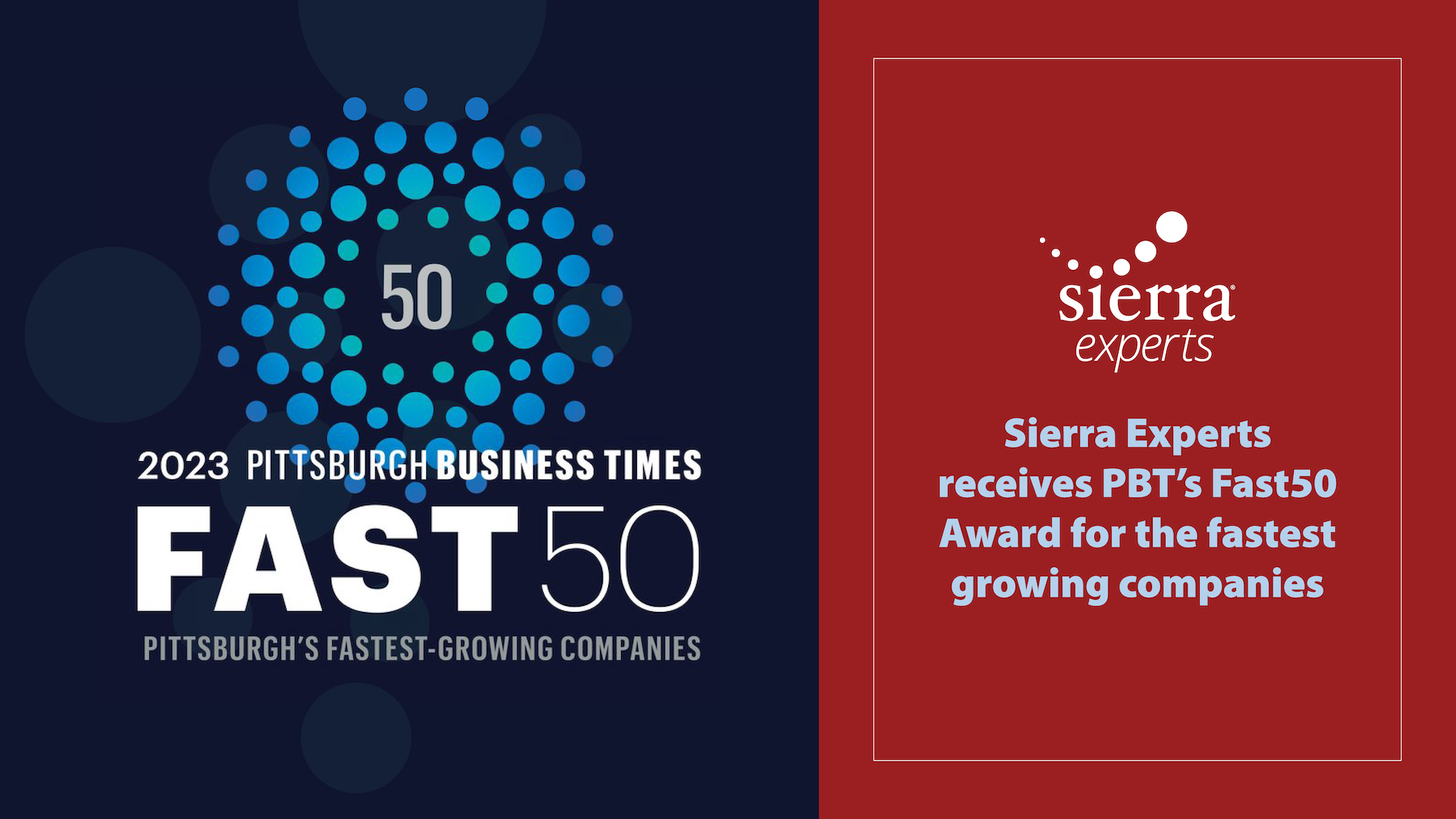 SIerra Experts is a recipient of the Fast 50 award