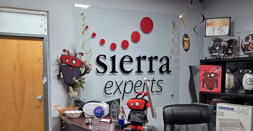 Reception desk at the Sierra Experts office in Pittsburgh, Robinson Township